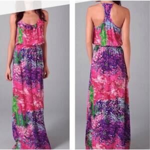Parker Cami Rainbow Silk Racerback Sleeveless Maxi Dress Sz XS